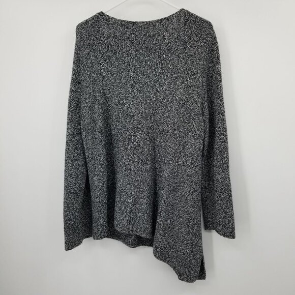J. Jill Pure Jill Wool Blend Asymmetrical Grey Long Sweater Large lagenlook boho - Picture 3 of 13
